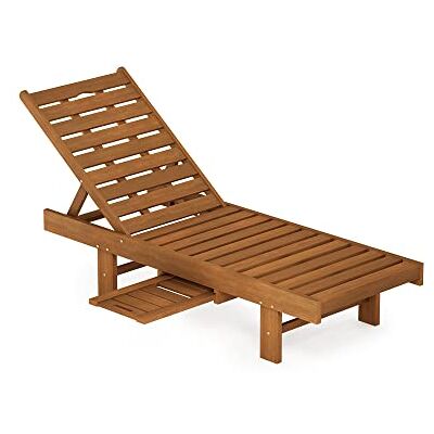 Furinno Tioman Malo Chaise longue d'extérieur en bois dur avec plateau Naturel 59,2 x 151,1 x 28,7 cm Furinno Tioman Malo Chaise longue d'extérieur en bois dur avec plateau Naturel 59,2 x 151,1 x 28,7 cm