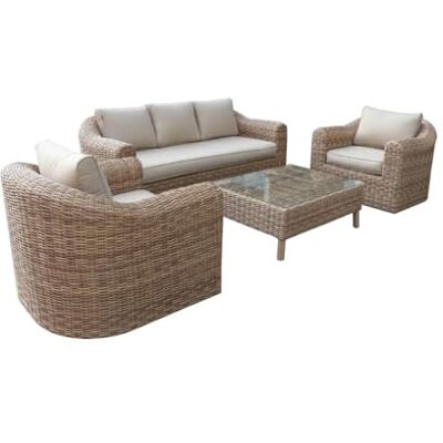 HESPERIDE Hespéride Salon de Jardin Mooréa Savana 5 Places Anti-Rouille Résine Tressée Coussins Déhoussables Déperlants 1 Canapé, 2 Fauteuils et 1 Table Basse Mobilier d'Extérieur Jardin, Patio HESPERIDE Hespéride Salon de Jardin Mooréa Savana 5 Places Anti-Rouille Résine Tressée Coussins Déhoussables Déperlants 1 Canapé, 2 Fauteuils et 1 Table Basse Mobilier d'Extérieur Jardin, Patio