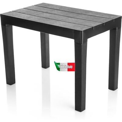 BigDean Table d'appoint de jardin noire – Table de camping résistante aux intempéries pour l'intérieur et l'extérieur – Table à manger en plastique Table de jardin Table de balcon – Fabriquée en BigDean Table d'appoint de jardin noire – Table de camping résistante aux intempéries pour l'intérieur et l'extérieur – Table à manger en plastique Table de jardin Table de balcon – Fabriquée en