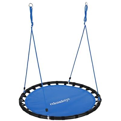 Relaxdays Balançoire nid d'oiseau rond 120 cm à suspendre enfant adulte jardin extérieur 100 kg Relaxdays Balançoire nid d'oiseau rond 120 cm à suspendre enfant adulte jardin extérieur 100 kg