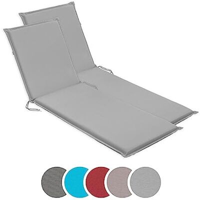 sleepling 197230 Lot de 2 Coussins d'extérieur pour chaises Longues Chaise de Jardin Bain de Soleil Fabriqué en UE Bande de réglage Housse Amovible et Lavable, 190 x 58 x 6 cm, Argent sleepling 197230 Lot de 2 Coussins d'extérieur pour chaises Longues Chaise de Jardin Bain de Soleil Fabriqué en UE Bande de réglage Housse Amovible et Lavable, 190 x 58 x 6 cm, Argent
