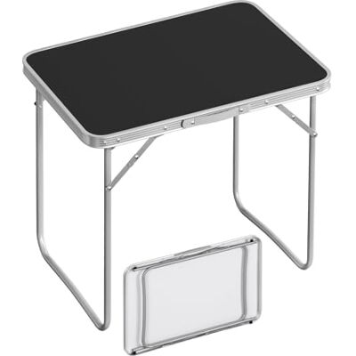 WOLTU Table de Camping Pliante en Aluminium et MDF Pique-Nique, Jardin, Service d'Appoint Portable pour Plage, Balcon 70x60x50 cm, Noir CPT8135sz WOLTU Table de Camping Pliante en Aluminium et MDF Pique-Nique, Jardin, Service d'Appoint Portable pour Plage, Balcon 70x60x50 cm, Noir CPT8135sz