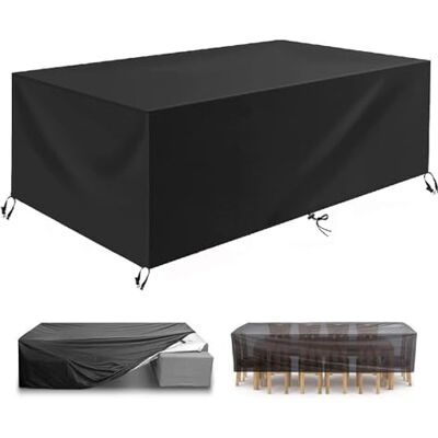 ART Housse de protection pour meubles de jardin Résistante à l'hiver 320 x 120 x 75 cm Rectangulaire Coupe-vent Imperméable Anti-UV Noir Tissu Oxford 420D Pour table de jardin ART Housse de protection pour meubles de jardin Résistante à l'hiver 320 x 120 x 75 cm Rectangulaire Coupe-vent Imperméable Anti-UV Noir Tissu Oxford 420D Pour table de jardin