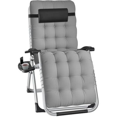 tectake ® Chaise longue pliante, chaise longue de jardin Réglable en continu Pour balcon ou jardin, chaise longue avec coussin extra épais Chargeable jusqu'à 200 kg Différentes couleurs Gris tectake ® Chaise longue pliante, chaise longue de jardin Réglable en continu Pour balcon ou jardin, chaise longue avec coussin extra épais Chargeable jusqu'à 200 kg Différentes couleurs Gris