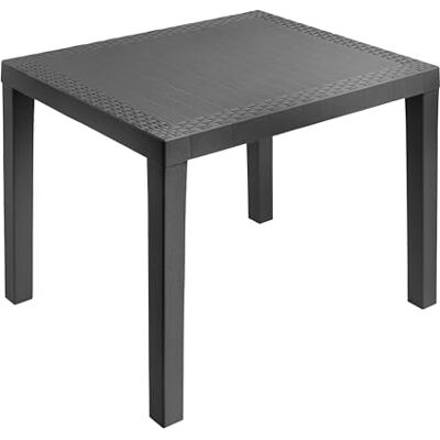 Spetebo Table de jardin rectangulaire en plastique anthracite 78 x 72 cm Table de camping avec décor aspect rotin Résistante aux UV et aux intempéries Charge maximale : 65 kg Table de camping, décoration aspect rotin, table de balcon, table de terrasse Spetebo Table de jardin rectangulaire en plastique anthracite 78 x 72 cm Table de camping avec décor aspect rotin Résistante aux UV et aux intempéries Charge maximale : 65 kg Table de camping, décoration aspect rotin, table de balcon, table de terrasse