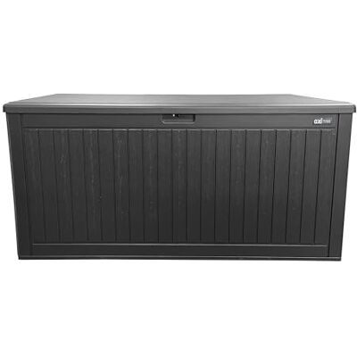 AXI Mike Coffre De Jardin En Plastique, Noir, 1000 Litres Boite De Rangement Extérieur Pour Coussins Avec Fond Rangement Extérieur/Imperméable 141 X 72 X 72,5 Cm AXI Mike Coffre De Jardin En Plastique, Noir, 1000 Litres Boite De Rangement Extérieur Pour Coussins Avec Fond Rangement Extérieur/Imperméable 141 X 72 X 72,5 Cm