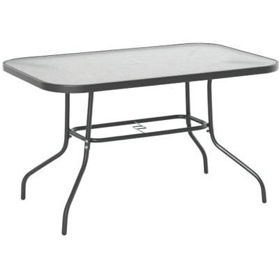 Outsunny Table de Jardin Rectangulaire Métal Époxy 120L X 80l x 70H cm Gris Plateau Verre Trempé Outsunny Table de Jardin Rectangulaire Métal Époxy 120L X 80l x 70H cm Gris Plateau Verre Trempé