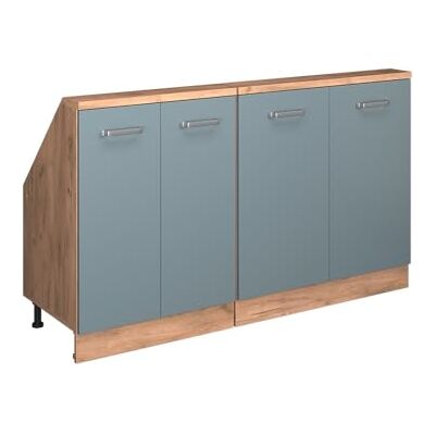 Vicco Ensembles de meuble de rangement sous pente Rion, Bleu-gris/Blanc L140 x P46 cm , Lot de 2, gain de place pour les pièces mansardées Vicco Ensembles de meuble de rangement sous pente Rion, Bleu-gris/Blanc L140 x P46 cm , Lot de 2, gain de place pour les pièces mansardées