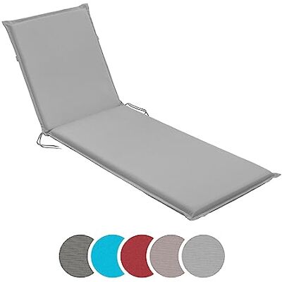 sleepling 197229 Coussin d'extérieur pour chaises Longues Chaise de Jardin Bain de Soleil Fabriqué en UE Bande de réglage Housse Amovible et Lavable, 190 x 58 x 6 cm, Argent sleepling 197229 Coussin d'extérieur pour chaises Longues Chaise de Jardin Bain de Soleil Fabriqué en UE Bande de réglage Housse Amovible et Lavable, 190 x 58 x 6 cm, Argent