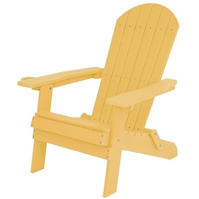 AXI Claire Chaise Adirondack, Transat Plastique, Jaune Chaise De Jardin, 1 Personne/Fauteuil Exterieur/Chaise Exterieur Transat À Dossier Haut 84,5 X 77 X 95,5 Cm AXI Claire Chaise Adirondack, Transat Plastique, Jaune Chaise De Jardin, 1 Personne/Fauteuil Exterieur/Chaise Exterieur Transat À Dossier Haut 84,5 X 77 X 95,5 Cm