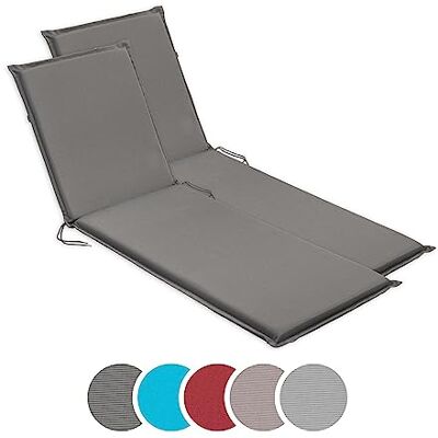 sleepling 193935 Lot de 2 Coussins d'extérieur pour chaises Longues Chaise de Jardin Bain de Soleil Fabriqué en UE Bande de réglage Housse Amovible et Lavable, 190 x 58 x 6 cm, Gris sleepling 193935 Lot de 2 Coussins d'extérieur pour chaises Longues Chaise de Jardin Bain de Soleil Fabriqué en UE Bande de réglage Housse Amovible et Lavable, 190 x 58 x 6 cm, Gris