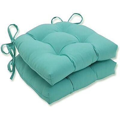 Pillow Perfect Lot de 2 coussins de chaise réversibles pour extérieur et intérieur, bleu sarcelle, 39,5 x 36,5 x 8,9 cm, bleu sarcelle Pillow Perfect Lot de 2 coussins de chaise réversibles pour extérieur et intérieur, bleu sarcelle, 39,5 x 36,5 x 8,9 cm, bleu sarcelle