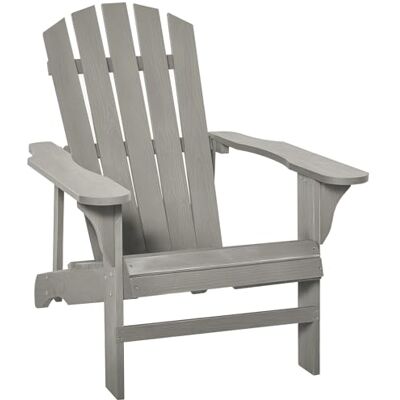 Outsunny Fauteuil Adirondack Fauteuil de Jardin 78 x 89 x 88 cm Gris Chaise de Jardin de Plein Air, Bois Massif, Effet Vieilli, Terrasse Balcon Outsunny Fauteuil Adirondack Fauteuil de Jardin 78 x 89 x 88 cm Gris Chaise de Jardin de Plein Air, Bois Massif, Effet Vieilli, Terrasse Balcon