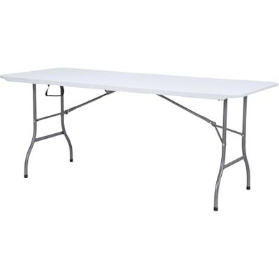 AXI Elba Table De Brasserie Pliable En Blanc, Plastique Hdpe Pique-Nique Pour Le Jardin, Le Balcon Ou Le Camping : 180 X 74 X 75 Cm AXI Elba Table De Brasserie Pliable En Blanc, Plastique Hdpe Pique-Nique Pour Le Jardin, Le Balcon Ou Le Camping : 180 X 74 X 75 Cm