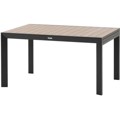 HESPERIDE Hespéride Table de Jardin Extensible Évasion Effet Bois Honey/Graphite 140 x 100 x 75 cm Aluminium, 10 Places Pour Terrasse HESPERIDE Hespéride Table de Jardin Extensible Évasion Effet Bois Honey/Graphite 140 x 100 x 75 cm Aluminium, 10 Places Pour Terrasse