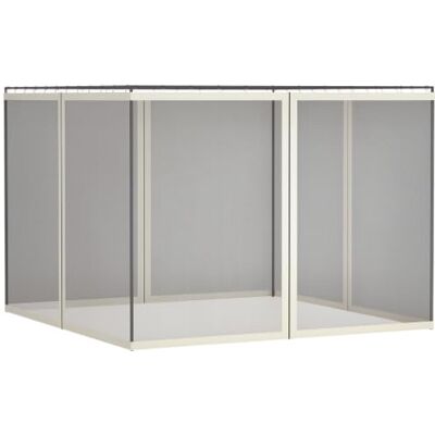 Outsunny Moustiquaires pour Tonnelle Barnum Pavillon de Jardin 3x4m Blanc Outsunny Moustiquaires pour Tonnelle Barnum Pavillon de Jardin 3x4m Blanc