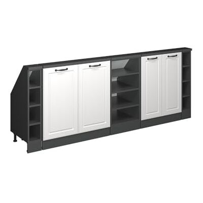 Vicco Ensemble de meuble sous pente Rion Blanc campagne/Anthracite L210 x P46 cm , Lot de 5, gain de place pour les pièces mansardées Vicco Ensemble de meuble sous pente Rion Blanc campagne/Anthracite L210 x P46 cm , Lot de 5, gain de place pour les pièces mansardées