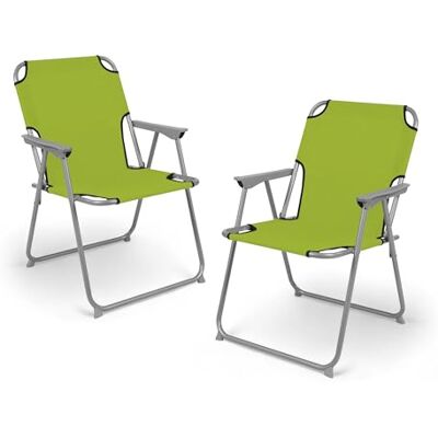 Spetebo Lot de 2 chaises pliantes de camping Vert citron Charge maximale : 120 kg Classiques Pour jardin, voyage, festival Spetebo Lot de 2 chaises pliantes de camping Vert citron Charge maximale : 120 kg Classiques Pour jardin, voyage, festival