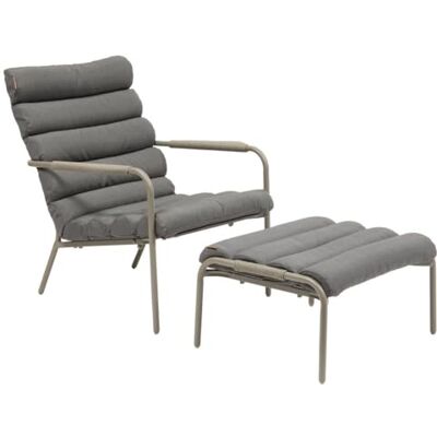 HESPERIDE Hespéride Fauteuil de Jardin Relax Solani Fauteuil Extérieur en Acier Anti-Rouille, Texaline Couleur Café Repose-Pieds Inclus Balcon et Terrasse HESPERIDE Hespéride Fauteuil de Jardin Relax Solani Fauteuil Extérieur en Acier Anti-Rouille, Texaline Couleur Café Repose-Pieds Inclus Balcon et Terrasse