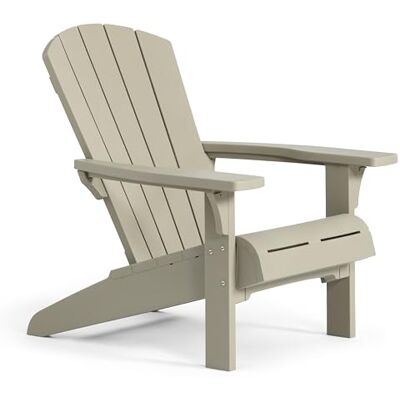 Keter Troy Adirondack – Chaise de jardin – Argent sauge Chaise d'extérieur effet bois Résistante aux intempéries, durable et sans entretien Siège profond confortable Légère, assemblage facile Keter Troy Adirondack – Chaise de jardin – Argent sauge Chaise d'extérieur effet bois Résistante aux intempéries, durable et sans entretien Siège profond confortable Légère, assemblage facile