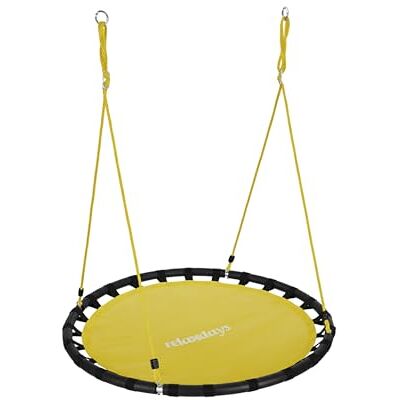 Relaxdays Balançoire nid d'oiseau rond 120 cm à suspendre enfant adulte jardin extérieur 100 kg Relaxdays Balançoire nid d'oiseau rond 120 cm à suspendre enfant adulte jardin extérieur 100 kg