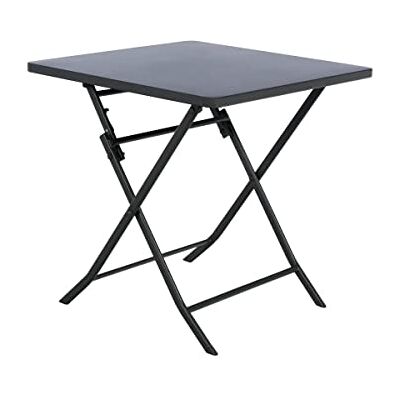 HESPERIDE Hespéride Table de Jardin Pliante Carrée Greensboro 2 Places Gris Graphite Acier Antirouille Renforcé Mobilier pour Jardin, Balcon, Terrasse HESPERIDE Hespéride Table de Jardin Pliante Carrée Greensboro 2 Places Gris Graphite Acier Antirouille Renforcé Mobilier pour Jardin, Balcon, Terrasse