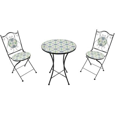 AXI Amélie Table Et Chaise Bistrot, 2 Chaises 1 Table, Ensemble Bistro Extérieur Mosaique Bleu/Jaune, Sicilien Salon De Jardin Bistrot, Table Bistrot Mosaique Pour Jardin/Balcon/Terrasse AXI Amélie Table Et Chaise Bistrot, 2 Chaises 1 Table, Ensemble Bistro Extérieur Mosaique Bleu/Jaune, Sicilien Salon De Jardin Bistrot, Table Bistrot Mosaique Pour Jardin/Balcon/Terrasse