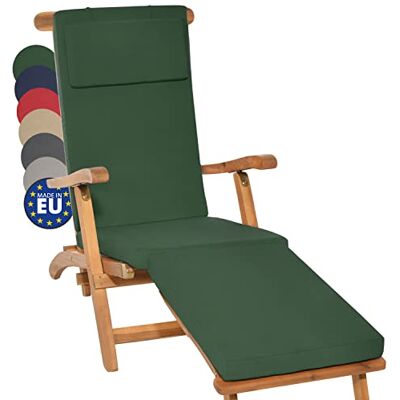 Beautissu coussin bain de soleil transat extérieur chaise longue housse 175x45x5cm vert matelas de amovible rembourré LoftLux DC Beautissu coussin bain de soleil transat extérieur chaise longue housse 175x45x5cm vert matelas de amovible rembourré LoftLux DC