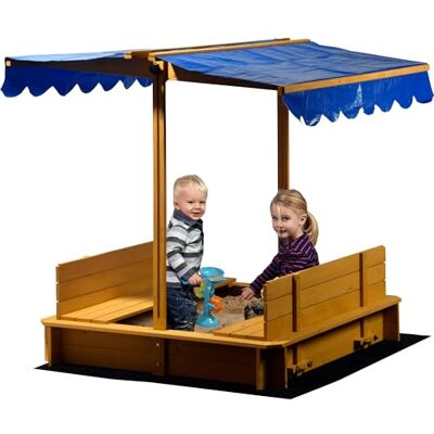 Bassin de sable carré DOBAR - 120x120x119 cm - Bleu - Jouet extérieur pour enfants Bassin de sable carré DOBAR - 120x120x119 cm - Bleu - Jouet extérieur pour enfants