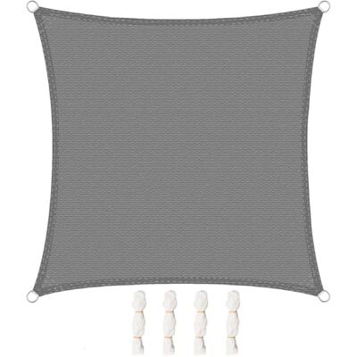 WOLTU Voile d'ombrage en polyéthylène haute densité (PEHD), carré, 3,6 x 3,6 m, gris, respirant, protection UV, contre le soleil et le vent, pour jardin, terrasse, camping WOLTU Voile d'ombrage en polyéthylène haute densité (PEHD), carré, 3,6 x 3,6 m, gris, respirant, protection UV, contre le soleil et le vent, pour jardin, terrasse, camping
