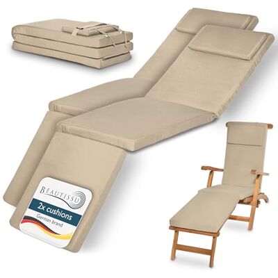 Beautissu Lot de 2 Coussin Bain de Soleil 175x45x5 cm Loftlux DC – Matelas Bain de Soleil Housse Amovible – Coussin Transat Exterieur Chaise Longue Nature Beautissu Lot de 2 Coussin Bain de Soleil 175x45x5 cm Loftlux DC – Matelas Bain de Soleil Housse Amovible – Coussin Transat Exterieur Chaise Longue Nature