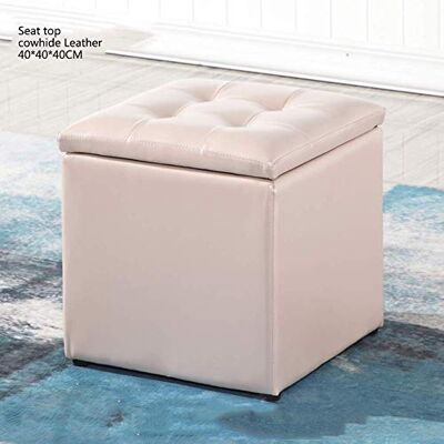 SnamicE Pouf de rangement carré en bois, cube avec couvercle à charnière, repose-pieds, table basse, boîte de rangement, C-40 x 40 x 40 cm (16 x 16 x 16 cm) SnamicE Pouf de rangement carré en bois, cube avec couvercle à charnière, repose-pieds, table basse, boîte de rangement, C-40 x 40 x 40 cm (16 x 16 x 16 cm)