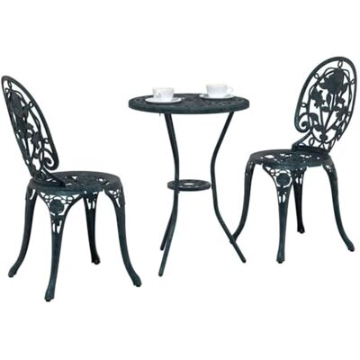 Ensemble de Bistro de Jardin Vidaxl - Fonte, Vert, 3 Pièces Ensemble de Bistro de Jardin Vidaxl - Fonte, Vert, 3 Pièces
