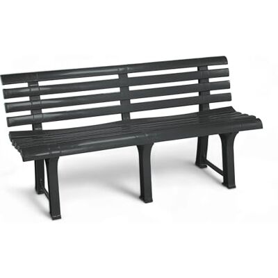 Spetebo banc de jardin en plastique 3 places Anthracite Résistant aux intempéries Charge maximale : 200 kg Spetebo banc de jardin en plastique 3 places Anthracite Résistant aux intempéries Charge maximale : 200 kg