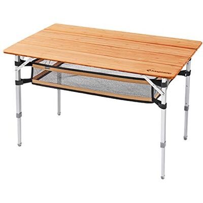 KingCamp Table de camping pliante en bambou Hauteur réglable (45/52/65 cm) pour 4 à 6 personnes Table de camping pliable 4 plis avec sac de transport et filet pliable Charge maximale : 80 kg KingCamp Table de camping pliante en bambou Hauteur réglable (45/52/65 cm) pour 4 à 6 personnes Table de camping pliable 4 plis avec sac de transport et filet pliable Charge maximale : 80 kg