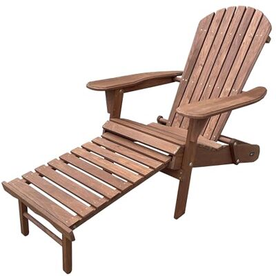 AXI Alexa Chaise Adirondack Avec Repose-Pieds, Pliable, Couleur Café Transat De Jardin/Bain De Soleil / 100% Bois De Pruche, Pour 1 Personne, Avec Accoudoirs Et Dossier Haut 147 X 78,5 X 89 Cm AXI Alexa Chaise Adirondack Avec Repose-Pieds, Pliable, Couleur Café Transat De Jardin/Bain De Soleil / 100% Bois De Pruche, Pour 1 Personne, Avec Accoudoirs Et Dossier Haut 147 X 78,5 X 89 Cm