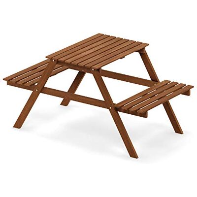 Furinno Ensemble de salle à manger d'extérieur en bois, naturel, 110,2 x 54,4 x 60,2 cm (l x H x P) Furinno Ensemble de salle à manger d'extérieur en bois, naturel, 110,2 x 54,4 x 60,2 cm (l x H x P)