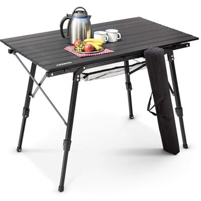 Arebos Table de Camping Pliable 120 x 70 cm, Hauteur Réglable (58-78 cm), Accessoires de Camping, Jardin, Barbecue, Pique-nique, Inclut Sac de Transport Noir Arebos Table de Camping Pliable 120 x 70 cm, Hauteur Réglable (58-78 cm), Accessoires de Camping, Jardin, Barbecue, Pique-nique, Inclut Sac de Transport Noir