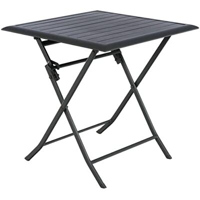HESPERIDE Hespéride Table de Jardin Pliante Carrée Azua Gris Graphite 2 Places Aluminium Traité Epoxy Antirouille HESPERIDE Hespéride Table de Jardin Pliante Carrée Azua Gris Graphite 2 Places Aluminium Traité Epoxy Antirouille