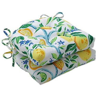 Pillow Perfect Lot de 2 grands coussins de chaise d'extérieur et d'intérieur Jaune citronnier 43,2 x 44,5 x 10,2 cm Pillow Perfect Lot de 2 grands coussins de chaise d'extérieur et d'intérieur Jaune citronnier 43,2 x 44,5 x 10,2 cm