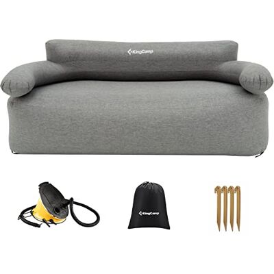 KingCamp Canapé Gonflable pour l'Extérieur, Portable Camping Canapé Double Gonflable avec Accoudoirs et Pompe à Pied, pour Jardin Voyages Fêtes Plage Intérieur Extérieur KingCamp Canapé Gonflable pour l'Extérieur, Portable Camping Canapé Double Gonflable avec Accoudoirs et Pompe à Pied, pour Jardin Voyages Fêtes Plage Intérieur Extérieur