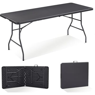 Arebos Table de buffet pliable 182 x 74 x 74 cm Résistante aux intempéries Pour jardin, terrasse et balcon Pour 8 personnes Avec poignée de transport Anthracite Arebos Table de buffet pliable 182 x 74 x 74 cm Résistante aux intempéries Pour jardin, terrasse et balcon Pour 8 personnes Avec poignée de transport Anthracite