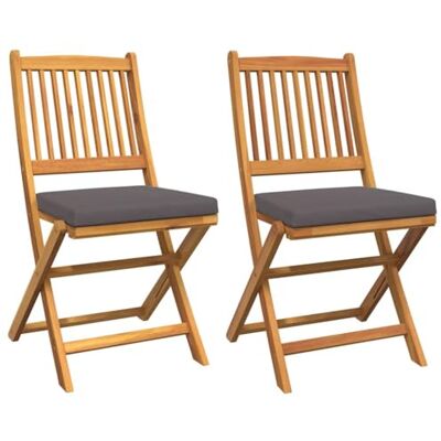 Chaises de jardin VidaXL - 2 pièces en bois d'acacia pliante Chaises de jardin VidaXL - 2 pièces en bois d'acacia pliante