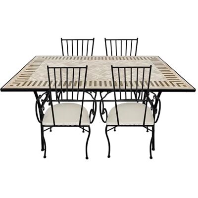 AXI Leonie Table Et Chaise Bistrot, 4 Chaises 1 Table, Ensemble Bistro Extérieur, Mosaique Beige Toscane Salon De Jardin Bistrot, Table Bistrot Pour Jardin/Balcon/Terrasse AXI Leonie Table Et Chaise Bistrot, 4 Chaises 1 Table, Ensemble Bistro Extérieur, Mosaique Beige Toscane Salon De Jardin Bistrot, Table Bistrot Pour Jardin/Balcon/Terrasse