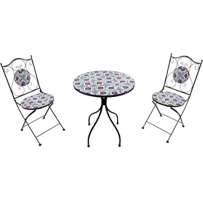 AXI Amélie Table Et Chaise Bistrot, 2 Chaises 1 Table, Ensemble Bistro Extérieur Bleu Vif Salon De Jardin Bistrot, Table Bistrot Mosaique Pour Jardin/Balcon/Terrasse AXI Amélie Table Et Chaise Bistrot, 2 Chaises 1 Table, Ensemble Bistro Extérieur Bleu Vif Salon De Jardin Bistrot, Table Bistrot Mosaique Pour Jardin/Balcon/Terrasse