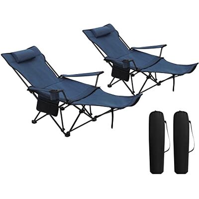 WOLTU Lot de 2 chaises pliantes légères avec porte-gobelet pour pique-nique, plage, jardin, pêche bleu WOLTU Lot de 2 chaises pliantes légères avec porte-gobelet pour pique-nique, plage, jardin, pêche bleu
