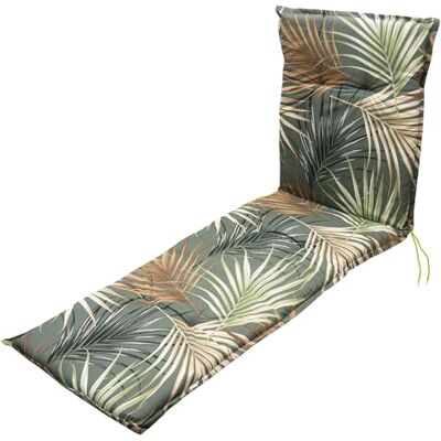 Spetebo Coussin universel pour chaise longue Motif palmiers Avec bande de réglage 190 x 60 cm Multicolore Avec sangle de maintien Facile d'entretien Spetebo Coussin universel pour chaise longue Motif palmiers Avec bande de réglage 190 x 60 cm Multicolore Avec sangle de maintien Facile d'entretien
