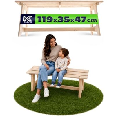 KADAX Banc de jardin en bois 2 places sans accoudoirs et dossier Banc de parc, banc extérieur pour balcon, jardin, terrasse (chêne naturel) KADAX Banc de jardin en bois 2 places sans accoudoirs et dossier Banc de parc, banc extérieur pour balcon, jardin, terrasse (chêne naturel)