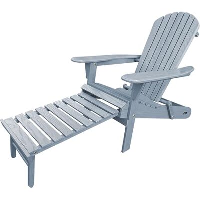 AXI Alexa Chaise Adirondack Avec Repose-Pieds, Pliable, Couleur Grise Transat De Jardin/Bain De Soleil / 100% Bois De Pruche, Pour 1 Personne, Avec Accoudoirs Et Dossier Haut 147 X 78,5 X 89 Cm AXI Alexa Chaise Adirondack Avec Repose-Pieds, Pliable, Couleur Grise Transat De Jardin/Bain De Soleil / 100% Bois De Pruche, Pour 1 Personne, Avec Accoudoirs Et Dossier Haut 147 X 78,5 X 89 Cm