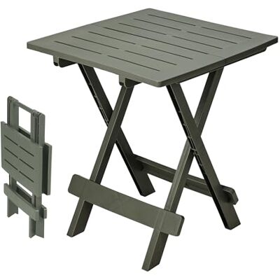 Spetebo Adige Table Pliante en Plastique Vert Forêt 45 x 43 cm Table d'Appoint de Jardin, Camping, Thé et Balcon Vert Foncé Petite Spetebo Adige Table Pliante en Plastique Vert Forêt 45 x 43 cm Table d'Appoint de Jardin, Camping, Thé et Balcon Vert Foncé Petite